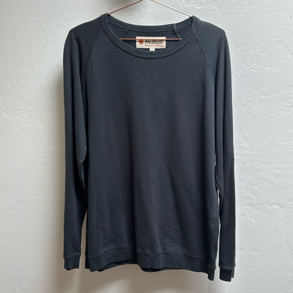 Mollusk surf men’s grey cotton long sleeved crew neck sweatshirt M